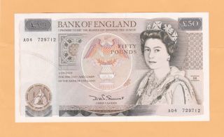 1981 Fifty Pounds Bank Of England A04 By Sommerset In Unc photo