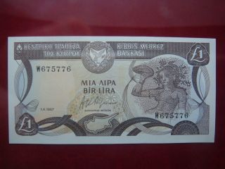 Cyprus 1987 - One Pound Banknote - Uncirculated 1/4/1987 photo