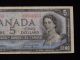 1954 Canada $5 Dollar Paper Note Circulated Canada photo 3