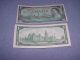 Two 1967 Centennial Canadian One Dollar Bill Crisp Uncirculated Canada Canada photo 1