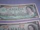 Two 1967 Centennial Canadian One Dollar Bill Crisp Uncirculated Canada Canada photo 3