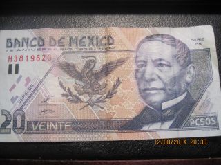 Mexico 20 Pesos Banco De Mexico 2000 Circulated photo