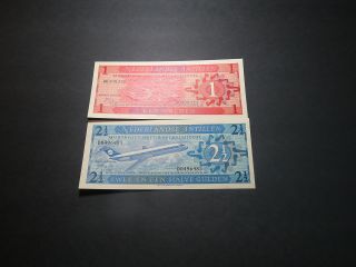 Nederland Antilles 1 And 2 I/2 Gulden P - 20 1970 Unc photo