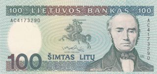 Lithuania Lietuvos Bankas 100 Litu 1991 Unc photo