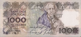 Bank Of Portugal=1987 1000 Escudos Anp75902 P - 181 Unc photo