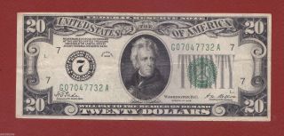 1928 Series Federal Reserve Note $20 Twenty Dollar Bill Vf photo