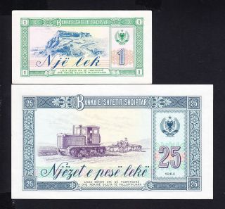 1964 Albania Paper Money,  1,  25leke.  Unc. photo