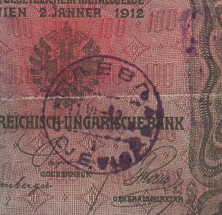 Yugoslavia - Montenegro - Austria 100 Kronen Cancelled.  Note photo