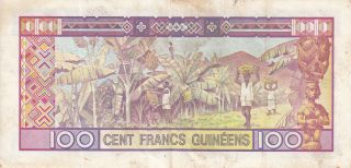 Banque Centrale De La République De Guinée 100 Francs Fine Stain photo
