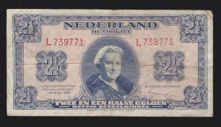 1945 Netherlands 2 1/2 Gulden Pic 71 photo