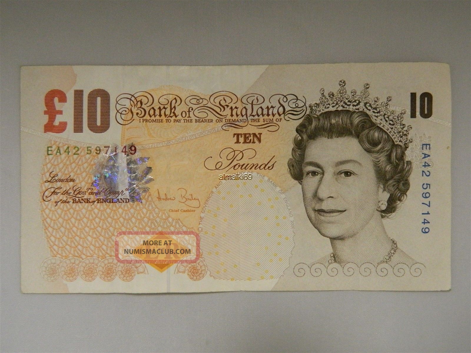 10 Ten Pounds England British Charles Darwin Year 1809 1882 Banknote 