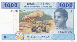 1000 Francs From Central African States Vf Crispy photo