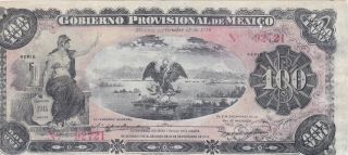 100 Pesos From Mexico Civil War Note,  Rare Note photo