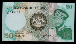 Lesotho 20 Maloti 1984 Pick 7b Unc. photo