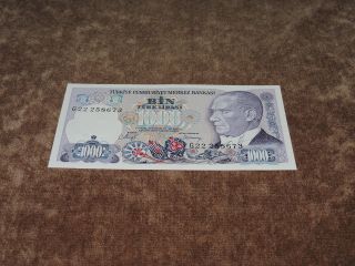 Turkey 1000 Lira,  L.  1970 (1986),  P - 196,  Unc photo