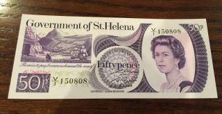 St.  Helena Fifty Pence Currency Note Unc photo