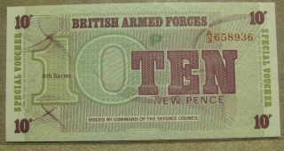 British Armed Forces 10p Ten Pence 6th Series (1972) Bill Note Clearance photo