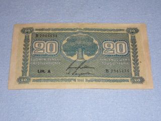 20 Markka Finland 1945 Banknote photo