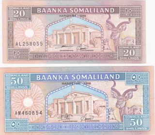 20&50 Schillings From Somaliland Extra Fine - Aunc Note photo