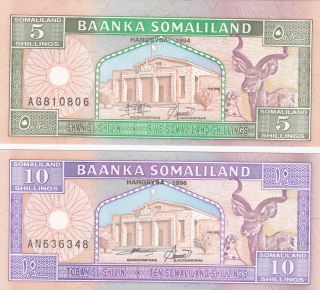 5&10 Schillings From Somaliland Extra Fine - Aunc Note photo