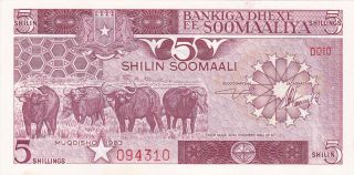 5 Schillings From Somalia Extra Fine - Aunc Note photo