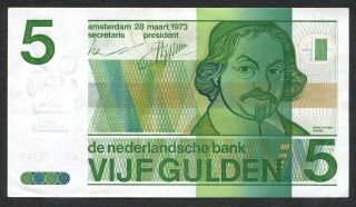 Netherlands 5 Gulden 1973 Aunc Cndition photo