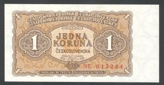 Czechoslovakia - 1 Koruna Korun Československých 1953 Note Banknote P 78b (unc) photo