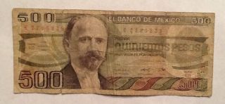 500 Pesos Mexico Banknote No 2 - We Combine Shipment photo