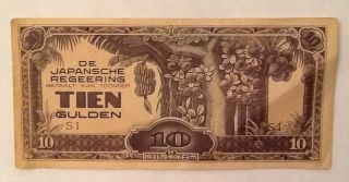 1942 Netherlands - Indies 10 Gulden Japanese Invasion Currency - Combine Shipment photo