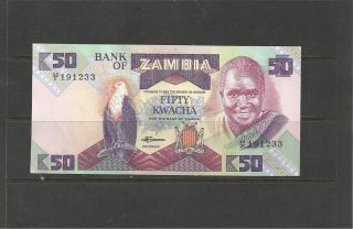 Zambia - 50 Kwacha Banknote - Uncirculated. photo