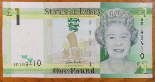 Jersey Pk 32 Nd (2010) 1 Pound Banknote photo