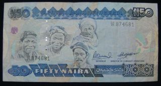 Nigeria 50 Naira,  Nd 1991,  Pick27c photo