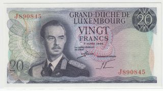 Luxembourg 20 Francs 1966 P - 54 Gem Unc photo