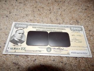 Us Savings Bond Series Ee Presidential $5,  000 Mckinley 1984 photo