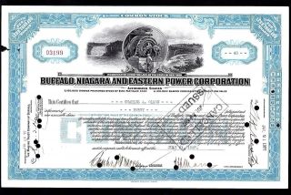 1927 Buffalo,  Niagara And Eastern Power Corporation Stock Certificate photo