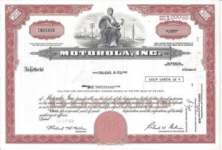 Motorola,  Inc.  Stock Certificate photo