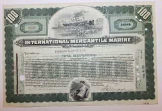 1924 International Mercantile Marine Co.  Stock Certificate Titanic Type 5 Bl Grn photo