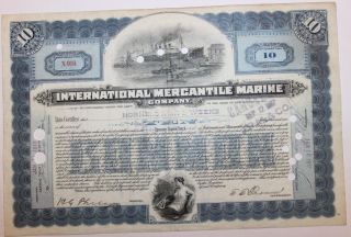 1917 International Mercantile Marine Co.  Stock Certificate Titanic Type 4 Blue photo