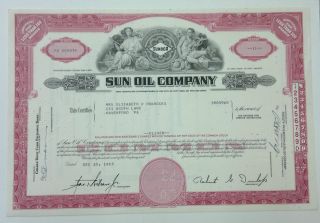 Sun Oil Company (sunoco) 1963 Share Certificate Red photo