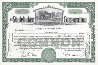 Studebaker Corporation Stock Certificate 1954,  Blacksmith Shop Vignette photo