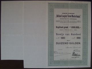 Netherlands 1926 Bond With Coupons Holland Langkat Tabak Tobacco. .  B1531 photo