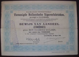 Netherlands 1918 Bond Vereenigde Hollandsche Sigarenfabrieken Tobacco.  B1533 photo