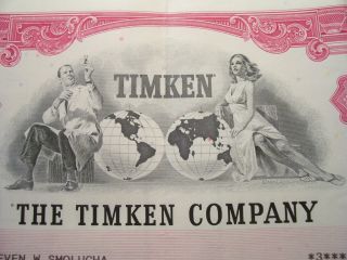 Timken Company Old Common Stock Certificate 1993 Non - Transferable Scripophily Nm photo