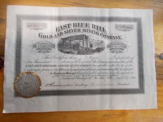 East Blue Hill Gold And Silver Mining Company Issued 1880 Maine Mining Stock photo