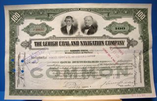 Lehigh Coal And Navigation Co Stock Certificate 1940s 100 Shares photo