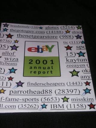 2001 Ebay.  Com Common Stock Annual Report 6th Year Meg Whitman Full Of Info. photo