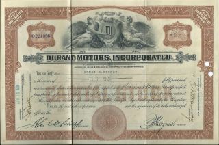1931 Durant Motors,  Inc.  Capital Stock Certificate - Gm Chevrolet Flint Lansing photo