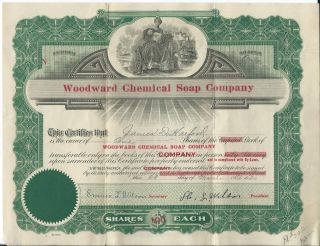 1920,  Woodward Chemical Soap Company,  Woodwatd,  Oklahoma, .  Capital Stock photo