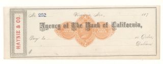 1870s Haynie & Co. ,  Virginia,  Nevada - Check photo