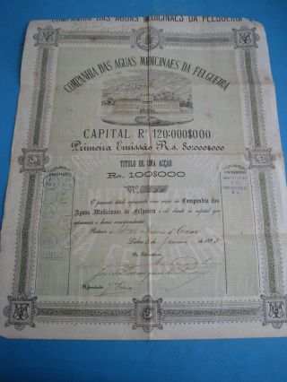Water Company Of Medicinal Felgueira - Rare One Share - 1883 photo